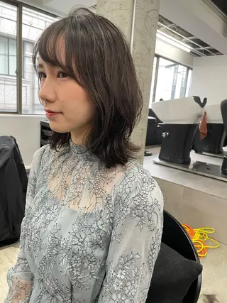 ミディアム パーマ 韓国風/コテ巻き風 パーマ/るい🌿のヘアスタイル