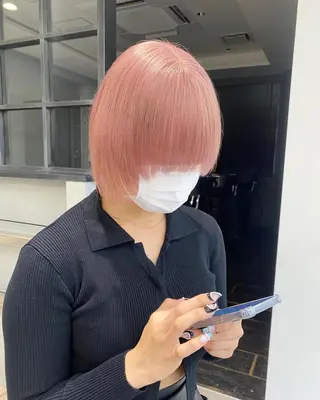 セミロング カラー ヘアアレンジ 🌷FUKA🌷 まろやかハイトーンのヘアスタイル