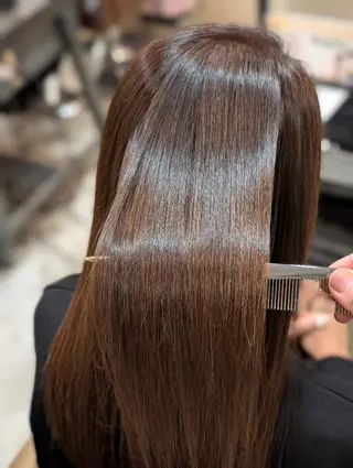 ミディアム パーマ カラー 美髪矯正/縮毛矯正/ 髪質改善/店長 山下のヘアスタイル