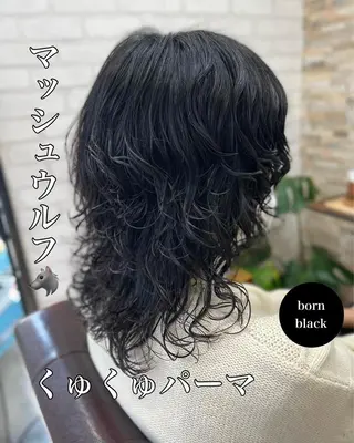 ミディアム パーマ 多賀 順平のヘアスタイル