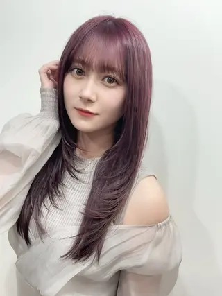 セミロング カラー 韓国×髪質改善💊 似合わせ/武田涼のヘアスタイル