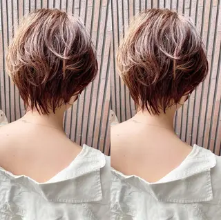 ショート ショート/ボブ/ 白髪ぼかし/しんやのヘアスタイル