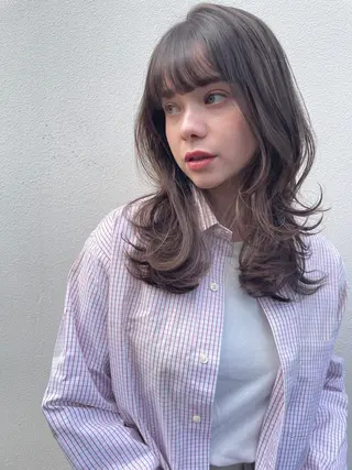 ミディアム カラー 嶋佐 昌大 シマサマオのヘアスタイル