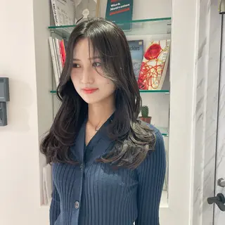 ロング カラー 似合わせヘア🤍 面田法子のヘアスタイル