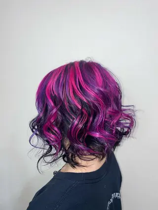 ミディアム ゆぴ☾‪/推しカラー /ハイトーンのヘアスタイル