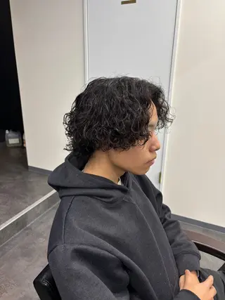 パーマ メンズ スパイキーパーマ 柏NO1 藤本葉のヘアスタイル