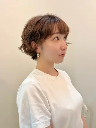 ショート パーマ en,所属・en,ボブ/レイヤー パーマ/透明感カラーのヘアスタイル