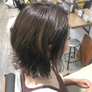 ミディアム カラー ヘアアレンジ 顔周りcut・ご相談 ＝新宿しずく🇰🇷のヘアスタイル