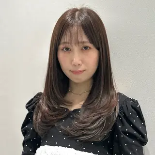 ロング カラー レイヤー/グレージュ メンズパーマのヘアスタイル