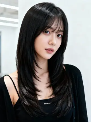 ロング カラー 韓国レイヤーカット 🫧大阪梅田レイヤーのヘアスタイル