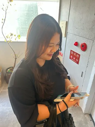 セミロング カラー ヘアアレンジ ボブ /ニュアンス/ satomi🧸💖のヘアスタイル