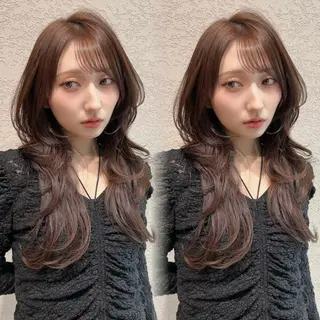ロング カラー レイヤー/韓国 ハイトーン興津史弥のヘアスタイル