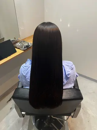 ロング omaフクダ 縮毛矯正/艶髪カラーのヘアスタイル