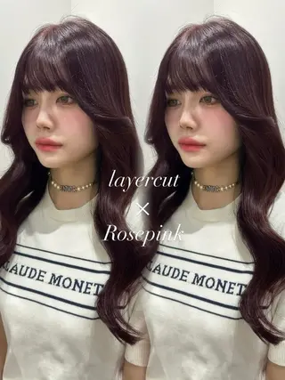 ロング カラー 🍓韓国ヘア レイヤ ーカット🍓笠原 葵のヘアスタイル
