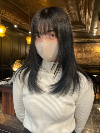 ミディアム レイヤー/ハッシュ/ ウルフ/透明感カラーのヘアスタイル