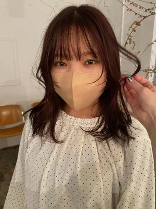 セミロング カラー 原 瑞希のヘアスタイル