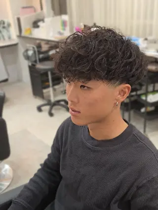 メンズ ミディアム パーマ Lapis 名古屋駅前店所属・LEN名古屋/パーマ 海外ヘア/メンズ特化のヘアスタイル