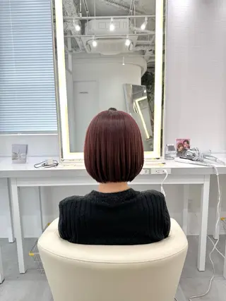 ショート R/🎀 ヘアセット・艶カラーのヘアスタイル
