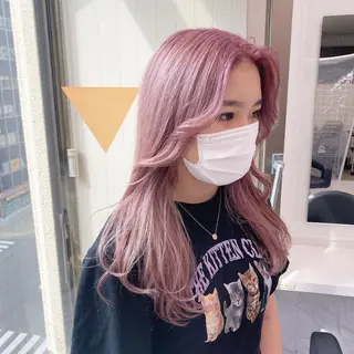 セミロング カラー パーマ ヘアアレンジ メンズ キッズ ネイル マツエク・マツパ 韓国/トレンド レイヤー【101】のヘアスタイル