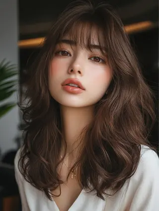 セミロング カラー レイヤー×顔周 り×髪質改善/MIUのヘアスタイル