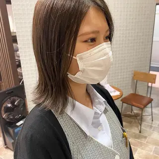 ミディアム カラー 中村 友香のヘアスタイル