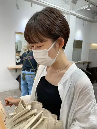 ショート カラー パーマ/透明感カラー /ボブ/吉田一生のヘアスタイル