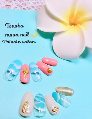 ネイル 🌙都岡 ムーンネイルのネイルデザイン