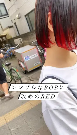 ミディアム カラー ヨシダ トオルのヘアスタイル