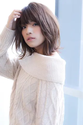 ミディアム カラー パーマ ヘアアレンジ メンズ ネイル マツエク・マツパ アイブロウ Endearing 銀座/レイヤーカットのヘアスタイル
