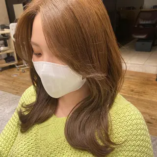 セミロング カラー 顔周り/くびれヘア 韓国ヘア💕風間るなのヘアスタイル