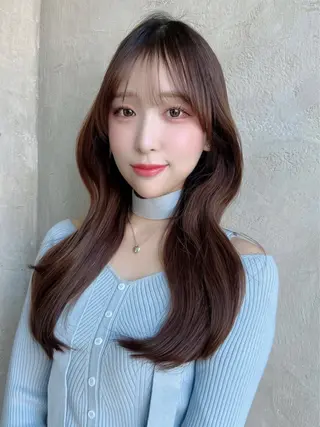 ロング カラー パーマ 新宿✨顔周りカット 韓国ヘア/坂本亜裟海のヘアスタイル