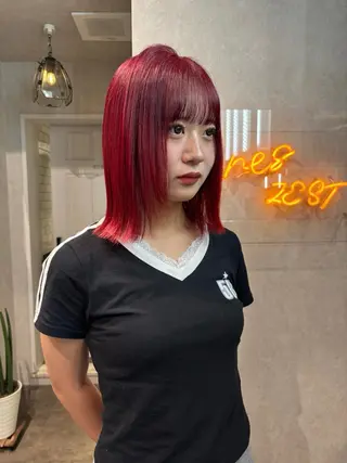 ミディアム カラー ヘアアレンジ iona/ハイトーン /ネイルのネイルデザイン