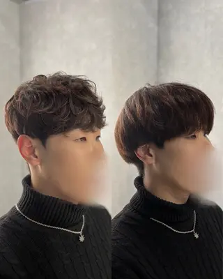 ショート パーマ メンズ 韓国メンズヘア/ ダウンパーマ/歩夢のヘアスタイル