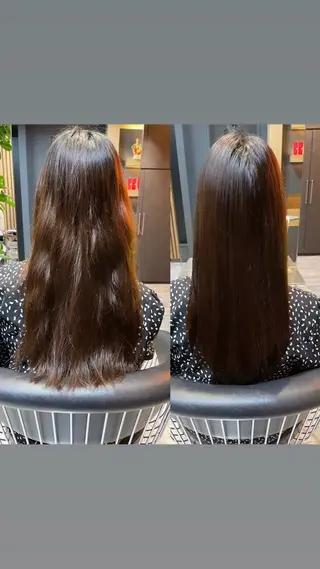 ロング レスピア銀座中央通り店所属・酸性ストレート/ 透明感カラー/中村利のヘアスタイル