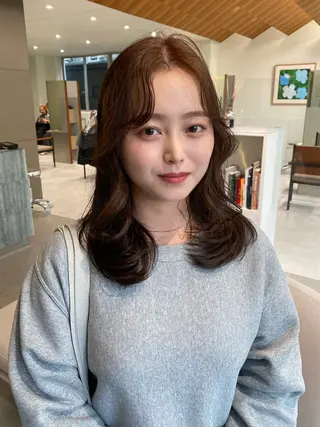 セミロング 🎀透明感× 暖色カラーつな🎀のヘアスタイル