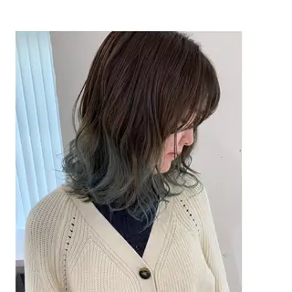 ミディアム カラー ヘアアレンジ 🫧透明感カラー/ ボブ/小笠原汐海🪽のヘアスタイル