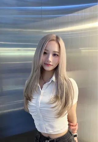 ロング うる艶🫧ハイトーン 💜🦋🫧ミズキのヘアスタイル