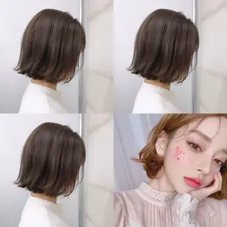 ショート カラー 透明感/オリーブ/ グレージュ/YUKAのヘアスタイル