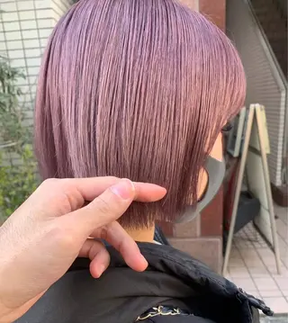 ショート 💗暖色/ブリーチ/ レイヤー/横浜/メイのヘアスタイル