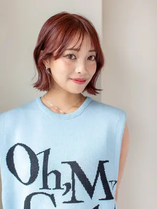 ミディアム カラー ヘアアレンジ ハイトーン/ ヘアセット.nanoのヘアスタイル