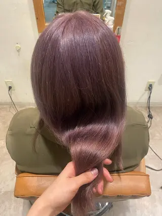 ミディアム カラー ブリーチなしWカラー /酸性ストレート河本のヘアスタイル