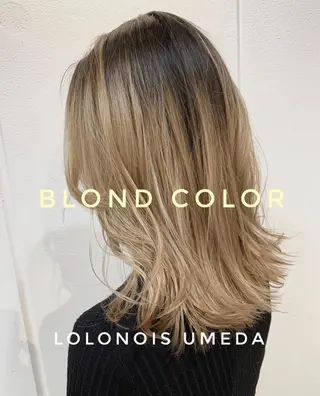 セミロング カラー Lolonois梅田 /Okazaki:)のヘアスタイル