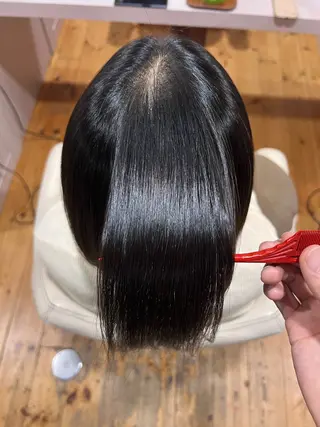 ミディアム 佐藤 翔空【艶 カラー/縮毛矯正】のヘアスタイル