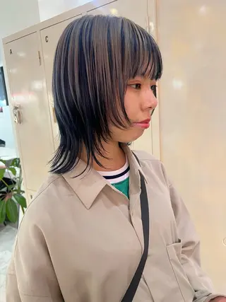 ミディアム 💥ウルフカット デザインあんな💥のヘアスタイル