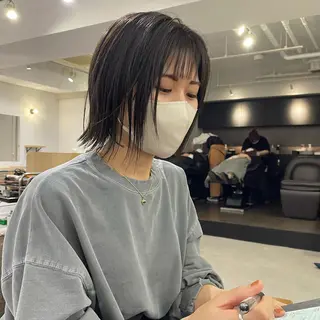 ショート カラー レイヤーパーマ＊ 顔まわり似合わせのヘアスタイル