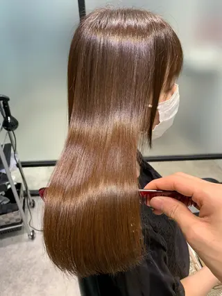 セミロング カラー 髪質改善特化 ミサワコウキのヘアスタイル