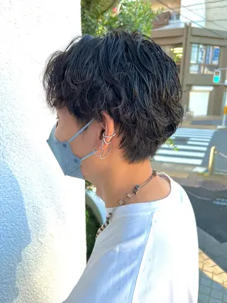ショート パーマ ヘアアレンジ メンズ men’s salon NOA solte. 【メンズサロン ノアソルテ】所属・メンズパーマ職人 加藤 弘貴のヘアスタイル