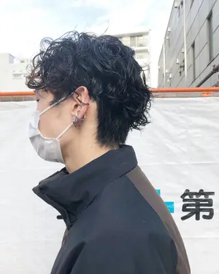 パーマ ヘアアレンジ メンズ ainico+所属・メンズ特化✂️栗原 侑也のヘアスタイル