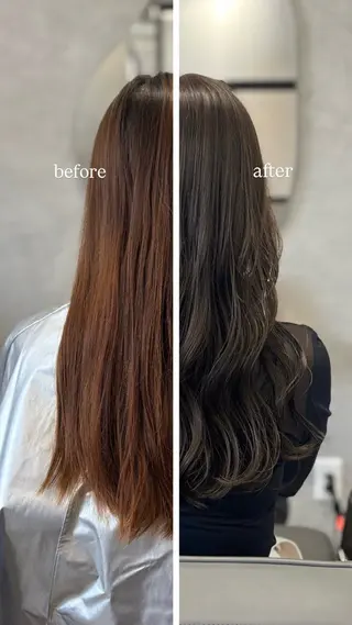 ロング カラー 野並 令弥のヘアスタイル