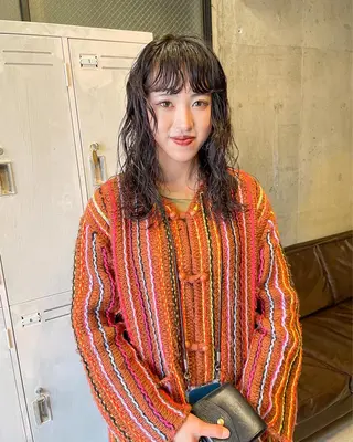 セミロング パーマ パーマ/レイヤー 岩山丈一郎のヘアスタイル